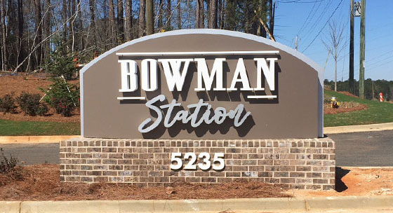Monument Sign by the Sign Store. Bowman Station Apartments. Channel Letters